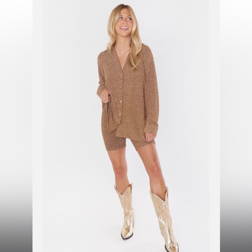 Show Me Your Mumu Gold Glitter Blazer